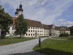 Arbeiten an einem Dachstuhl der Klosteranlage in Obermarchtal